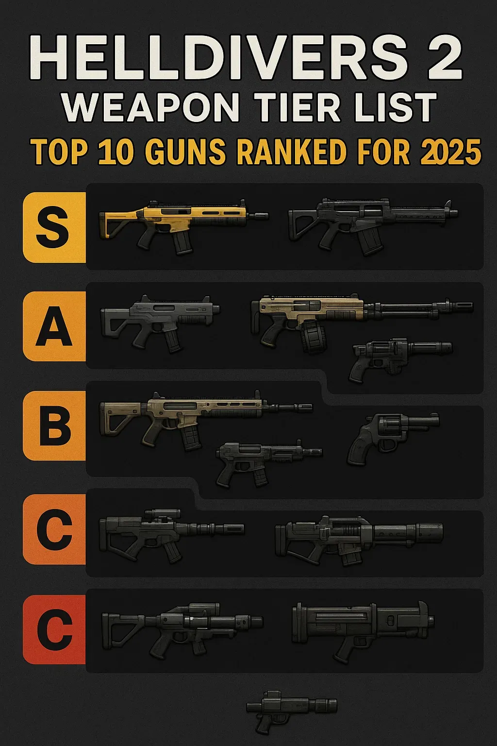 Helldivers 2 Weapon Tier List: Top 10 Guns Ranked for 2025