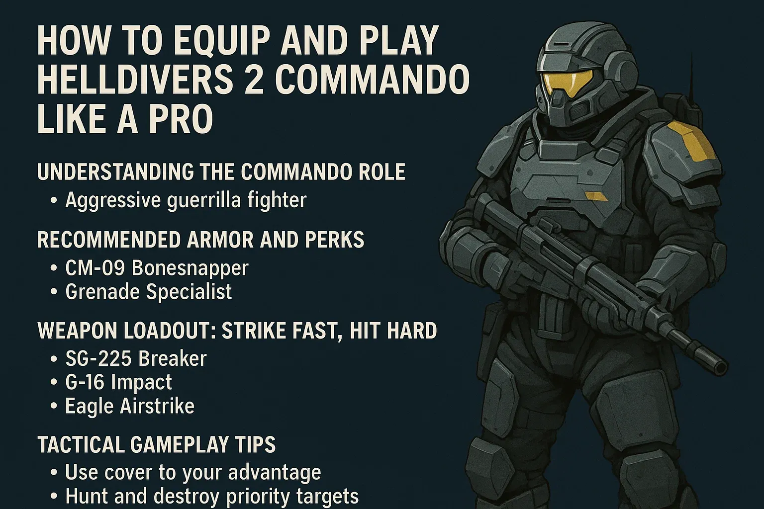 How to Equip and Play Helldivers 2 Commando Like a Pro